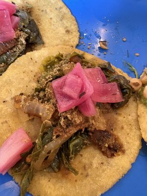 Chaya kabax taco  at Taqueria De La Union in Merida