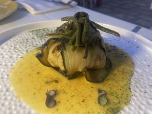 Aubergine pie stuffed with vegetables   at Anima & Cuore in Galatina