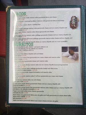 Menu 3 at El Jardin The Vegan Paradise in San Diego
