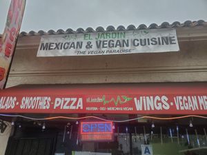 Front of restaurant at El Jardin The Vegan Paradise in San Diego