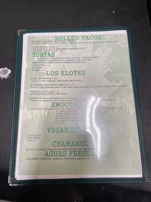 huge menu (3)   at El Jardin The Vegan Paradise in San Diego