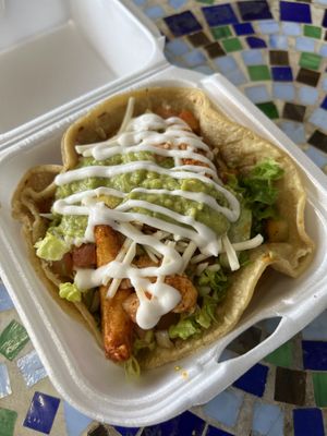 shrimp taco  at El Jardin The Vegan Paradise in San Diego