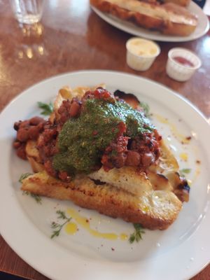 Beans on toast at Sonny's Coffee & Kitchen at Pop Recs in Sunderland