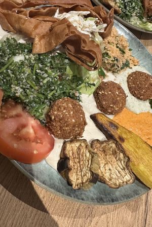 Fully vegan special plate (don’t mind the one in the background)  at Akam's Heidelberg in Heidelberg