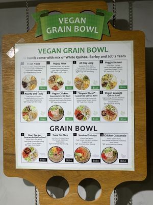 Grain bowl menu   at Vegano in Bangkok