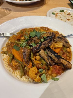 Couscous with tempeh   at Seva in Detroit