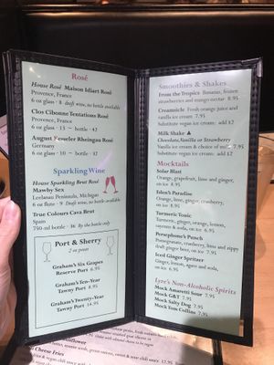 Menu  at Seva in Detroit
