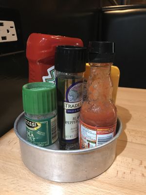 Table condiments   at Seva in Detroit