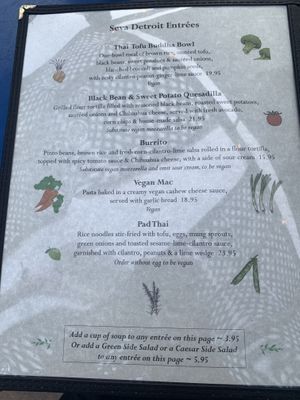 menu 4  at Seva in Detroit