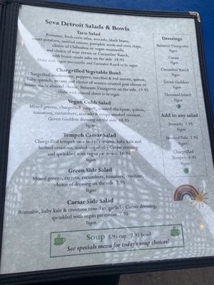 menu 5  at Seva in Detroit