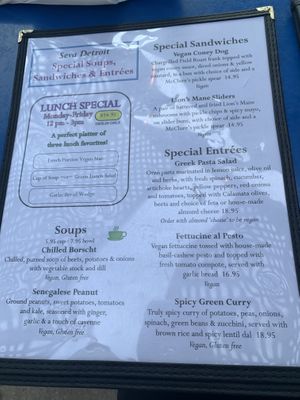 menu 9  at Seva in Detroit