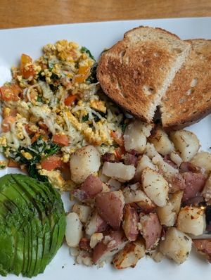 California scramble done vegan at Seva in Detroit