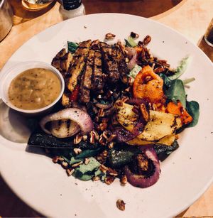 Chargrilled vegetable salad with tempeh  at Seva in Detroit