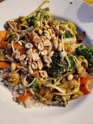 Peanut stir fry at Seva in Detroit