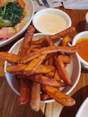 sweet potato fries and chipotle ranch  at Veggie Grill by Next Level in Beaverton