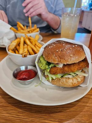 Santa fe chicken sandwich at Veggie Grill by Next Level in Beaverton