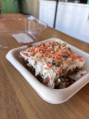 Carrot cake was delish   at Next Level Veggie Grill in Beaverton