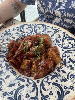 Black olive pasta   at Bresca - San Antonio in Ibiza