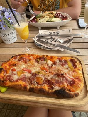 The best pizza - can’t remember what it was called but it had peppers and vegan chorizo and almond cheese  at Bresca - San Antonio in Ibiza