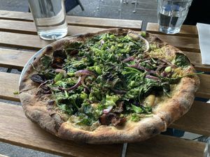 Vegan White Sauce Pizza. 😋  at Public Display of Affection in Brooklyn
