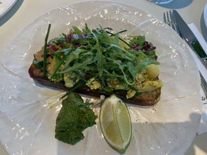 Vegan scrambled eggs   at Motto am Fluss in Vienna