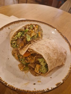 Teriyaki tofu wrap at Life Alive Organic Cafe in Cambridge