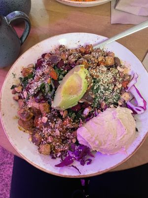 Buddha bowl + tofu + hummus   at Life Alive Organic Cafe in Cambridge