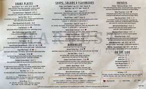 Menu page 2, October 2023. Green leaf = vegan  at Harvest by Nandi in Kamloops