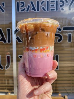 Iced Cardamon Rose Latte with a shot of espresso   at Steady Hand Cafe & Collective in Neptune City