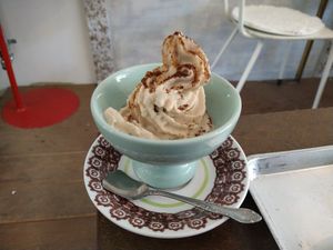 Vegan ice cream at Chocho Kobaru Coffee in Kyoto