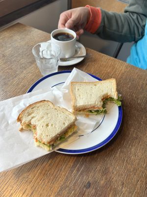 Veggie sandwich and coffee  at Chocho Kobaru Coffee in Kyoto