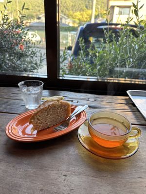 Lemon herb cake with tea. Amazing!!  at Chocho Kobaru Coffee in Kyoto