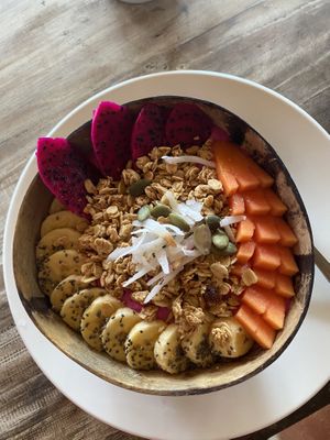 dragonfruit smoothie bowl  at Cookies Coffee Shop and Foods in Lembongan