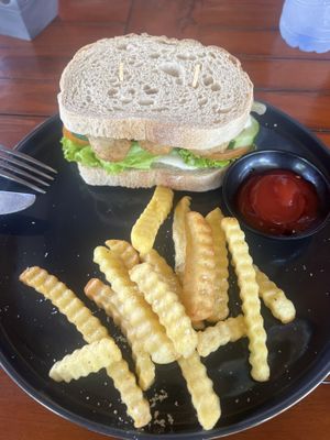 Tempeh burger   at Cookies Coffee Shop and Foods in Lembongan