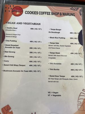 Menu   at Cookies Coffee Shop and Foods in Lembongan