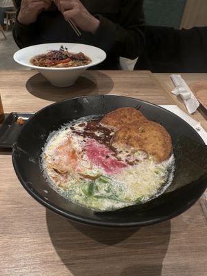 Plant based tonkotsu   at Ippudo 博多 一風堂 Plant Based Studio in Tokyo