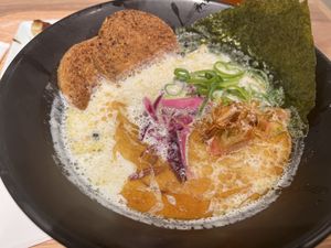 Vegan tonkotsu  at Ippudo 博多 一風堂 Plant Based Studio in Tokyo