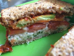 vegan sandwich at Salud Super Food in Puerto Vallarta