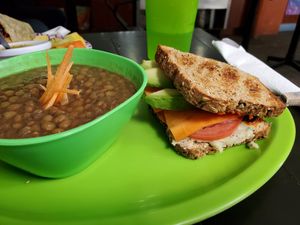 White bean and avocado sandwich at Salud Super Food in Puerto Vallarta