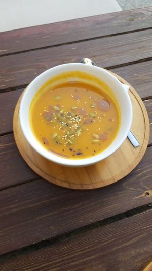 Pumpkin Soup at Carob Restaurant in Amman