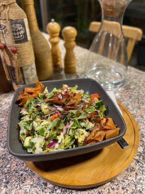 Fattoush at Carob Restaurant in Amman