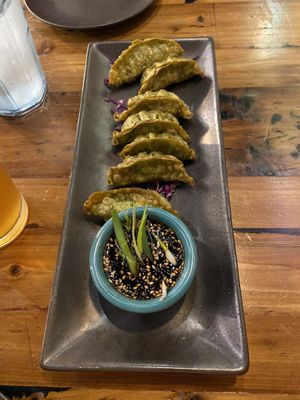 Spinach Gyoza Dumplings. at The Cafe in Key West