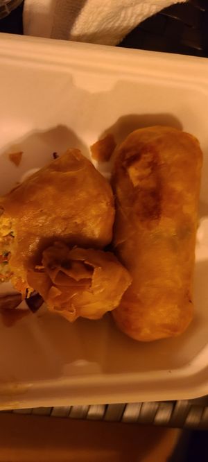 Vegan Spring Rolls.  ....super greasy at The Cafe in Key West