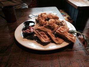 chick'n (cauliflower) and waffles at The Cafe in Key West