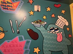 bathroom art  at The Cafe in Key West