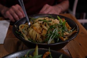 Peanut Sauce Stir Fry with Noodles at The Cafe in Key West