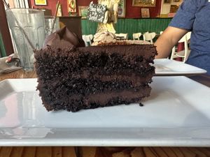 Chocolate Cake (so moist, not dry at all) unbelievably vegan!   at The Cafe in Key West