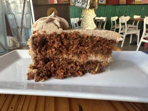 Carrot Cake (tastes moist, a hint of a spice cake & so decadent!!)  at The Cafe in Key West