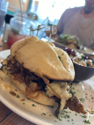 Pepper steak and Swiss   at The Cafe in Key West