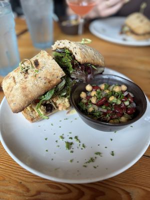 un’chickn salad sandwich + bean saladd  at The Cafe in Key West